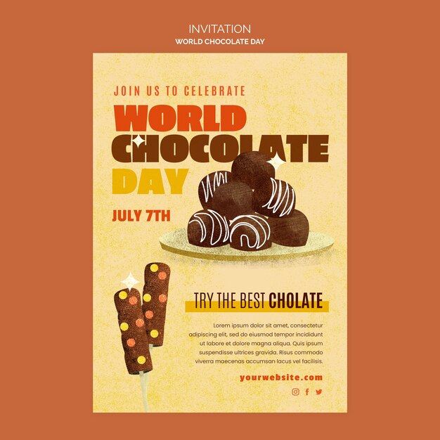 World chocolate day invitation template