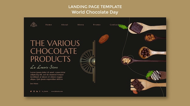 Free PSD world chocolate day landing page template