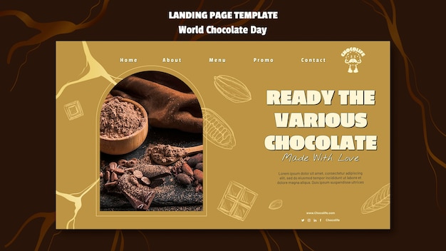 Free PSD world chocolate day landing page template