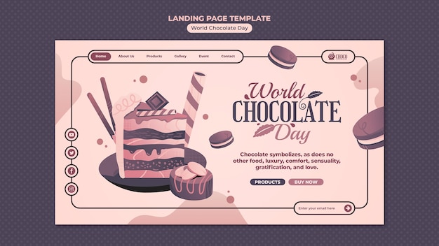 Free PSD world chocolate day landing page template