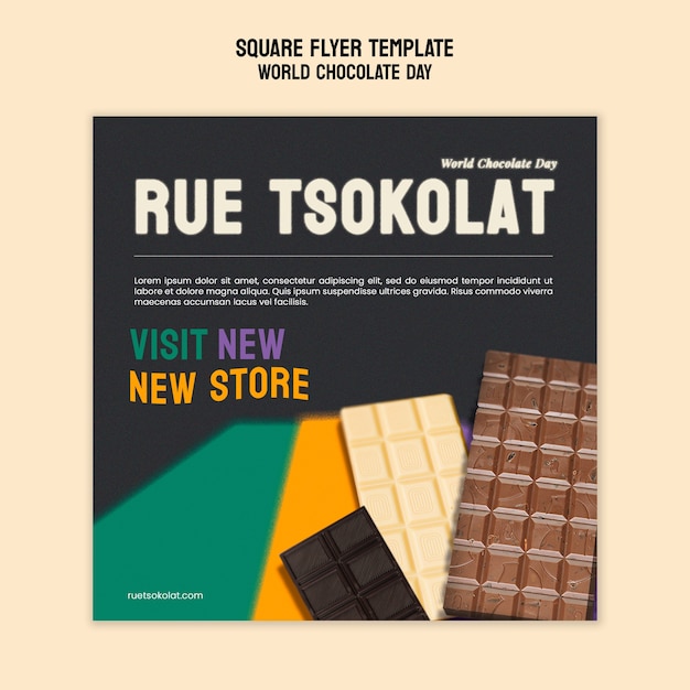 Free PSD world chocolate day square flyer template