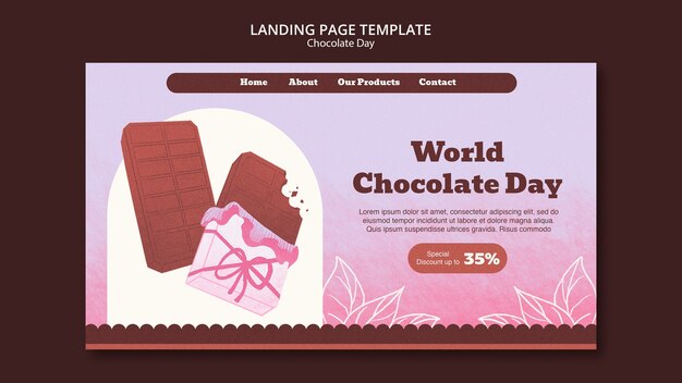 Free PSD world chocolate day template design