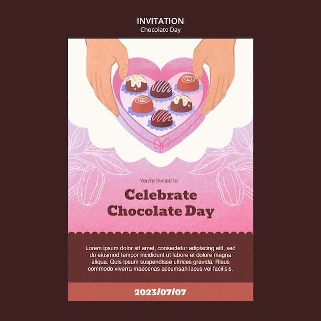 Free PSD world chocolate day template design