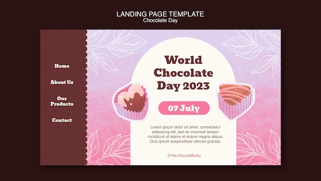 Free PSD world chocolate day template design