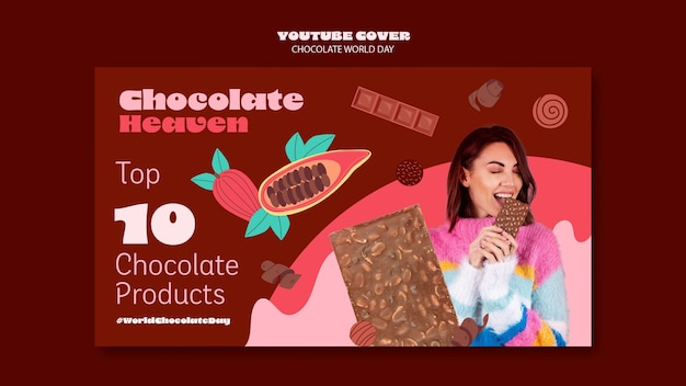 Free PSD world chocolate day youtube cover