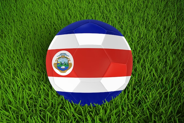 Free PSD world cup football with costa rica flag