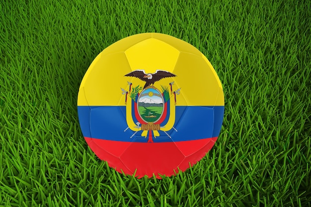 Free PSD world cup football with ecuador flag