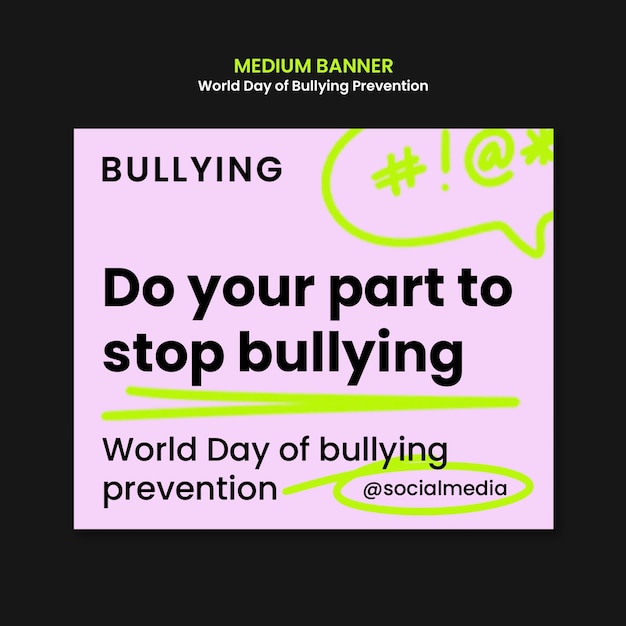 Free PSD world day of bullying prevention banner