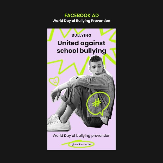 Free PSD world day of bullying prevention facebook template