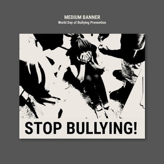 Free PSD world day of bullying prevention  template design