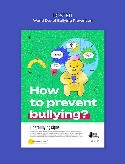 Free PSD world day of bullying prevention template design