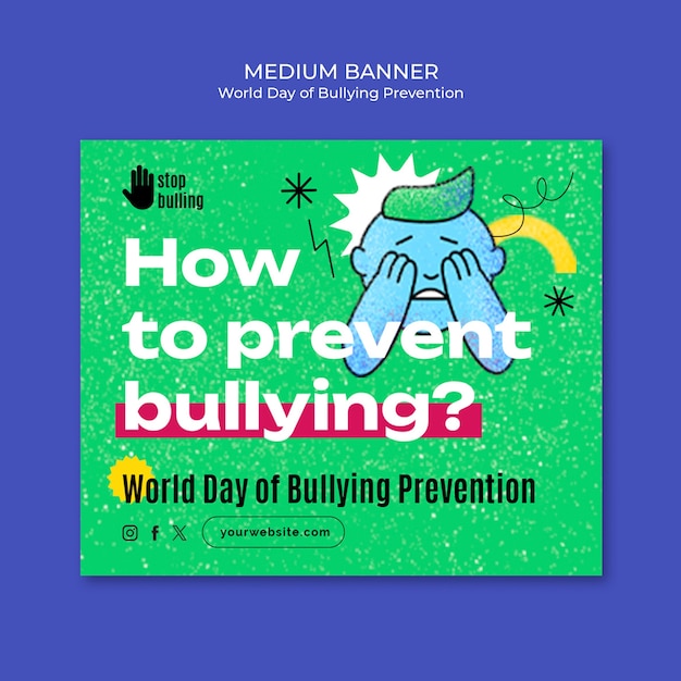 Free PSD world day of bullying prevention template design