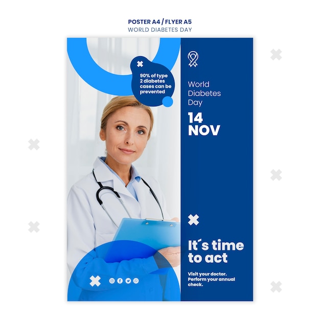 World diabetes day poster template