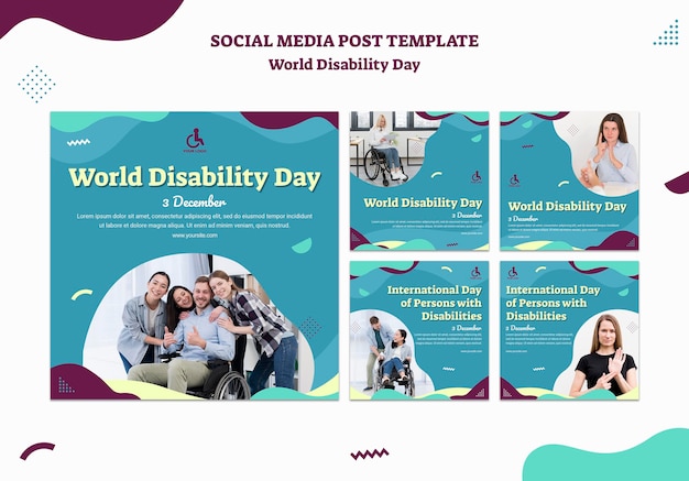 Free PSD world disability day social media post template