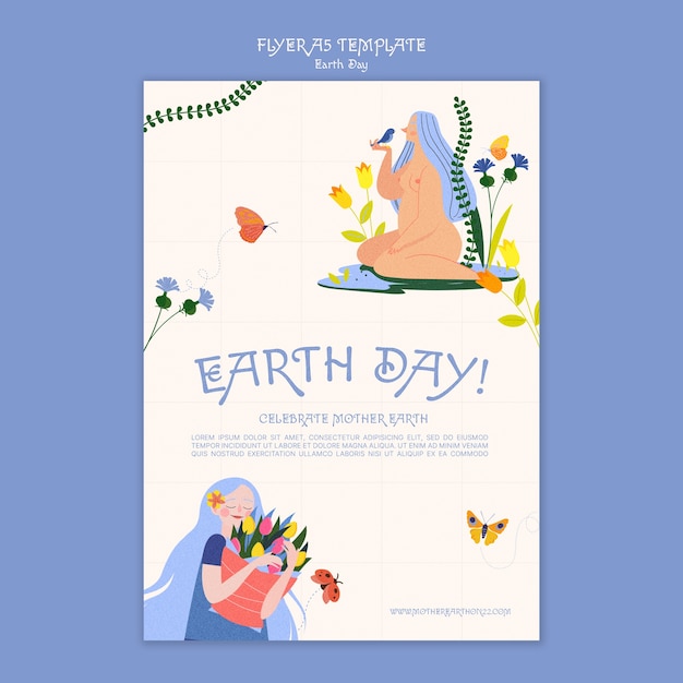 World earth day flyer template