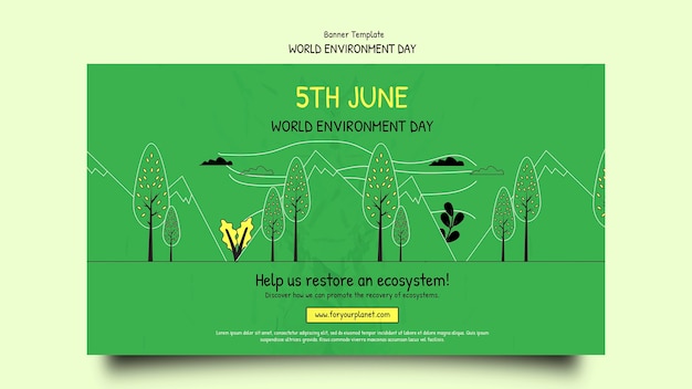 Free PSD world environment day banner template