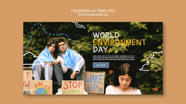 Free PSD world environment day facebook template