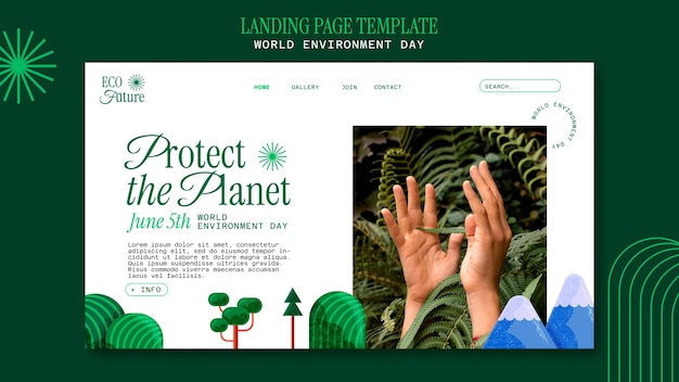 Free PSD world environment day landing page