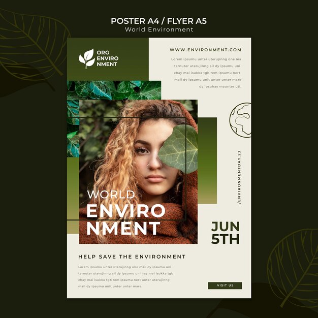 World environment day poster template