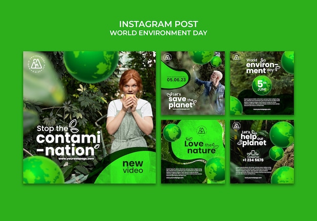 Free PSD world environment day template design