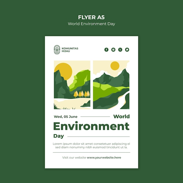 Free PSD world environment day template design