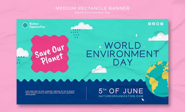 Free PSD world environment day template design