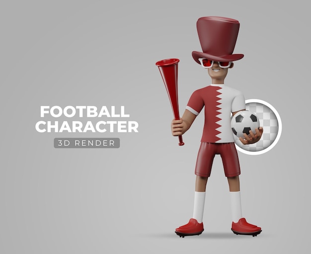 Free PSD world football championship fan 3d illustration