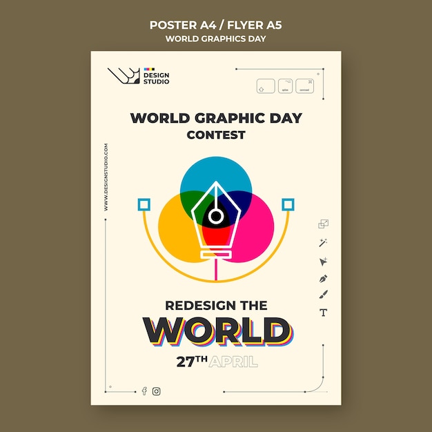 World graphics day poster template