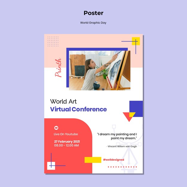 World graphics day poster template