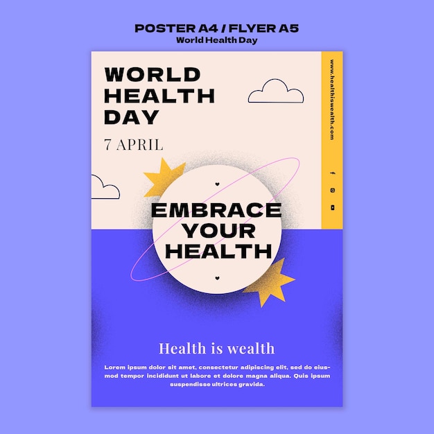 World health day a4 poster/ a5 flyer template