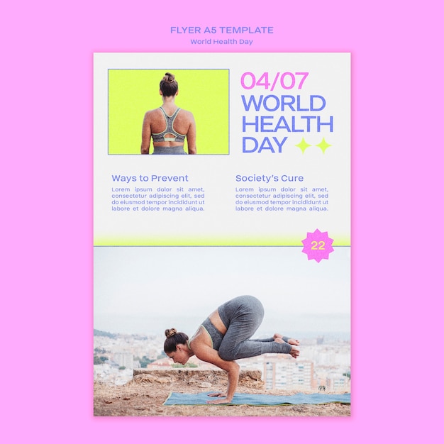 Free PSD world health day a4 poster/ a5 flyer template