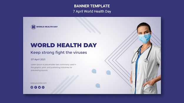 Free PSD world health day banner template