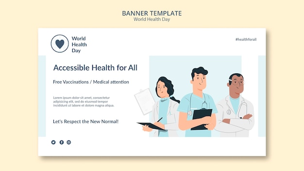 Free PSD world health day banner template