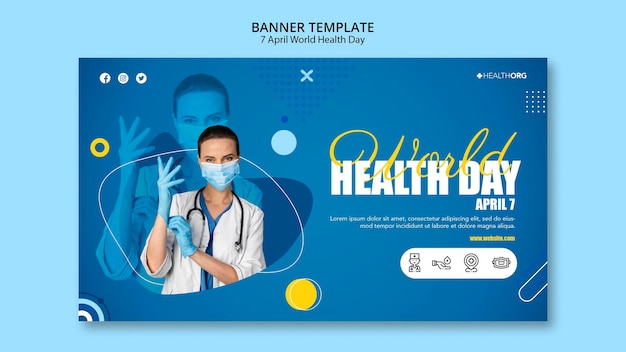 World health day banner with photo