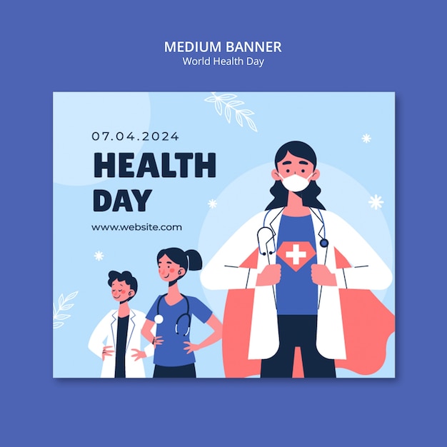 Free PSD world health day celebration banner template