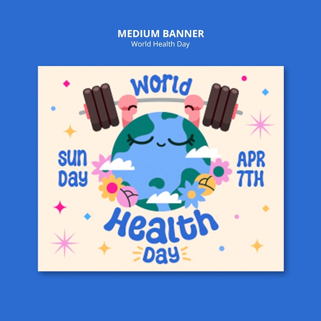 Free PSD world health day celebration banner template