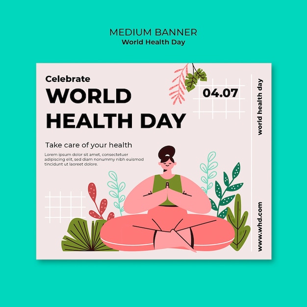 Free PSD world health day celebration banner template