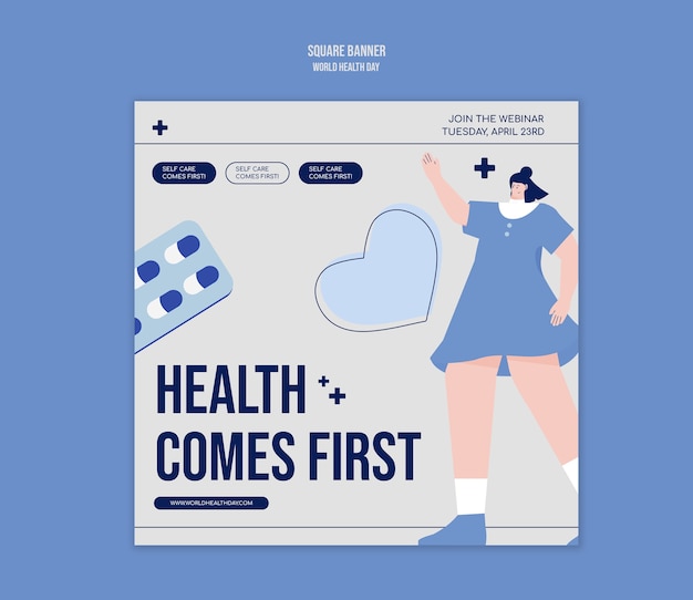 Free PSD world health day celebration banner template