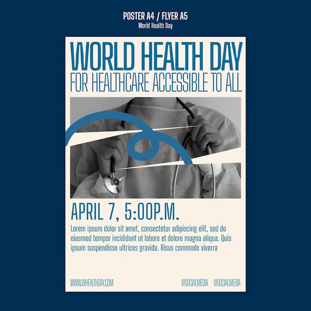 Free PSD world health day celebration poster template