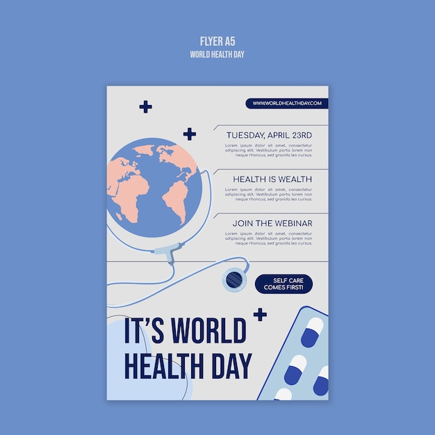 Free PSD world health day celebration poster template