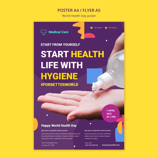 World health day flyer template