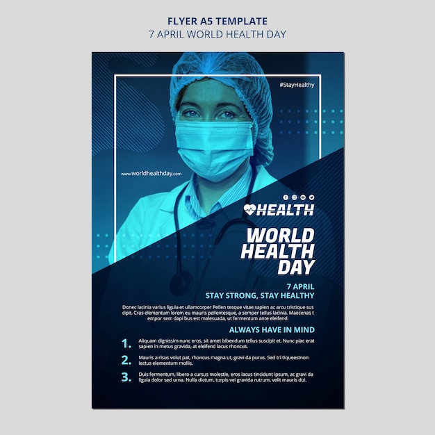 World health day flyer template