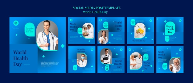 World health day instagram posts template