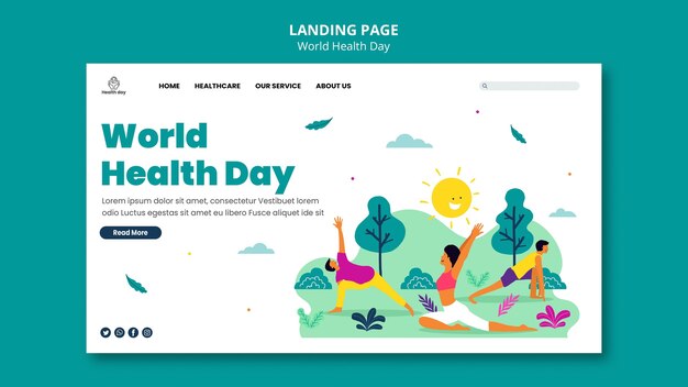 World health day landing page template