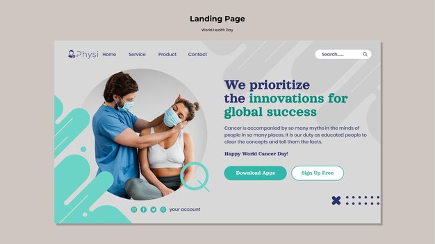 World health day landing page template