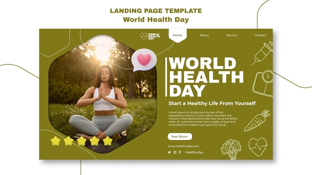 Free PSD world health day landing page template