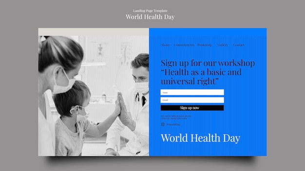 Free PSD world health day landing page template