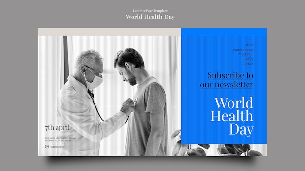 Free PSD world health day landing page template