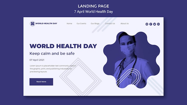 Free PSD world health day landing page