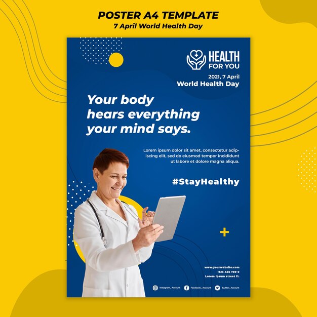 World health day poster template